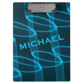 Cooles Blaues Wellenmuster Personalisiert Klemmbrett (Vorderseite)