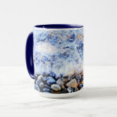 Cooles blaues Wellenwasser Tasse (Vorderseite Links)