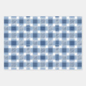 Cooles, blaugekacheltes kariertes Muster Geschenkpapier Set (Vorderseite)