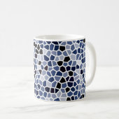 COOLES blaugestanztes Glasmuster Kaffeetasse (VorderseiteRechts)
