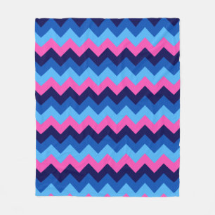 Cooles blaurosa Zickzack Druckmedium Fleece Blanke