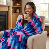 Cooles blaurosa Zickzack Druckmedium Fleece Blanke