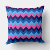 Cooles blaurosa Zickzack Muster Big Throw Kissen (Rückseite)