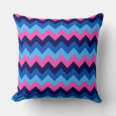 Cooles blaurosa Zickzack Muster Big Throw Kissen (Vorderseite)