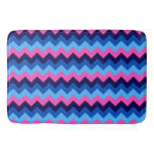 Cooles blaurosa Zickzack Muster Große Badematte (Vorderseite)
