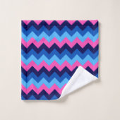 Cooles blaurosa Zickzack Muster Waschlappen (Waschlappen)