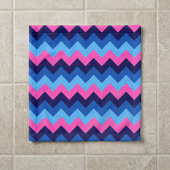 Cooles blaurosa Zickzack Muster Waschlappen