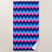 Cooles blaurosa Zickzack Patronenhandtuch Strandtuch (Vorderseite)