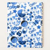 cooles Blue Baby Kinderzimmer Pattern personalisie Planer (Rückseite)