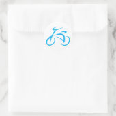 Cooles Blue Bicycle Biking Logo Runder Aufkleber (Tasche)