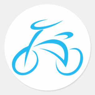Cooles Blue Bicycle Biking Logo Runder Aufkleber