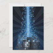 Cooles Blue Disco Ball Party Einladung (Rückseite)