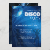 Cooles Blue Disco Ball Party Einladung (Vorne/Hinten)