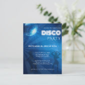Cooles Blue Disco Ball Party Postkarte (Stehend Vorderseite)