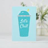 Cooles Blue Drink Lässiges Summer Party Einladung (Stehend Vorderseite)