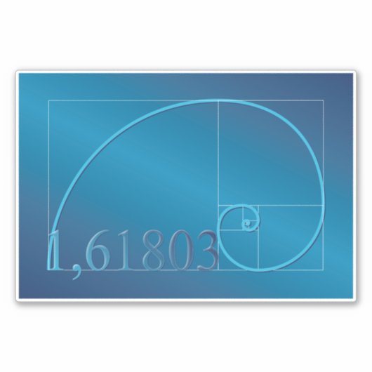 Cooles Blue Fibonacci Mathematical Car Aufkleber (Vorderseite)