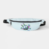 Cooles Blue Peace-Schild Starr Scrolls auf hellbla Bauchtasche (Vorderseite)