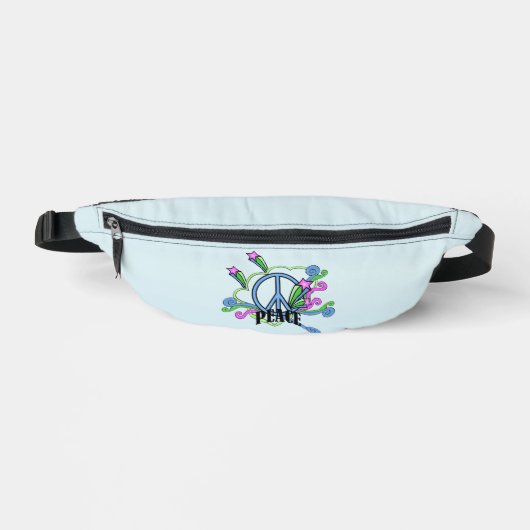 Cooles Blue Peace-Schild Starr Scrolls auf hellbla Bauchtasche (Vorderseite)