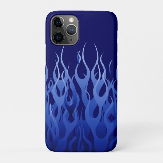 Cooles Blue Racing Flames Button Streifen Case-Mate iPhone Hülle (Rückseite)