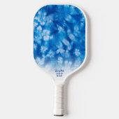 Cooles Blue TieDye Batik-Muster - Benutzerdefinier Pickleball Schläger (Rückseite)