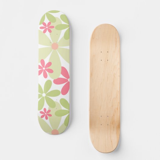 Cooles Blumenmuster Skateboard (Vorderseite)