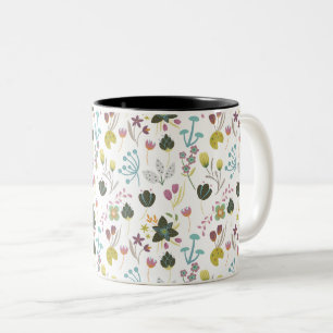 Cooles Blumenmuster Zweifarbige Tasse
