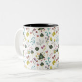 Cooles Blumenmuster Zweifarbige Tasse (Vorderseite Links)