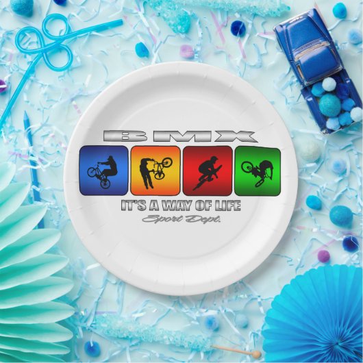 Cooles BMX ist es eine Lebensart Pappteller (Party)