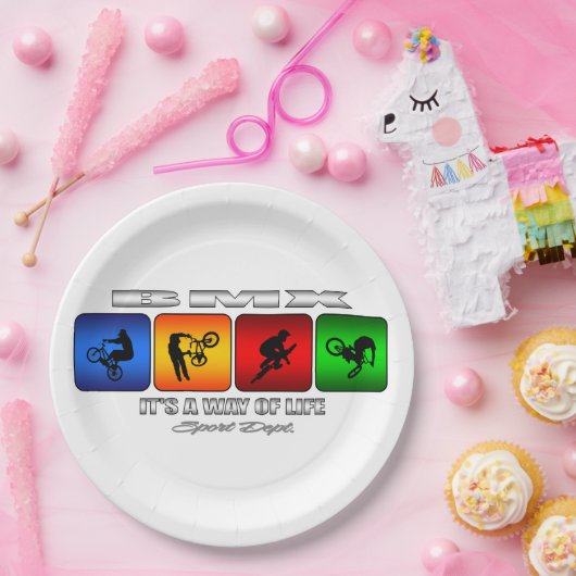 Cooles BMX ist es eine Lebensart Pappteller (Party)
