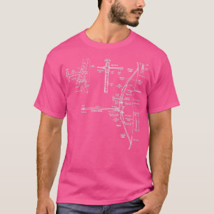 Cooles Bogendesign-Blueprint T-Shirt