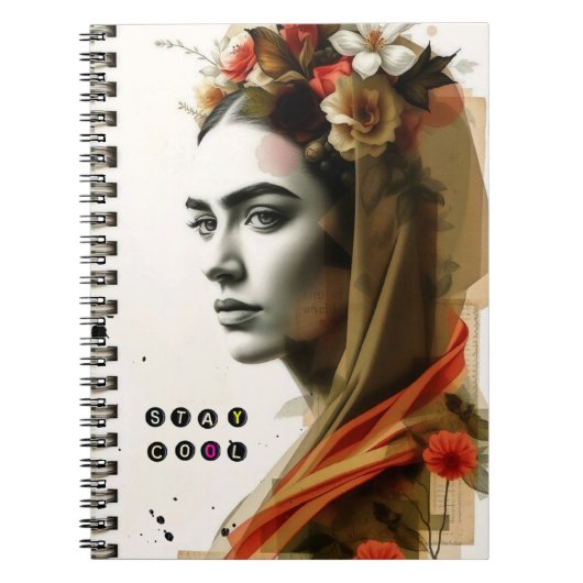 Cooles Boho Frida Retro-Notebook bleibe Notizblock (Vorderseite)
