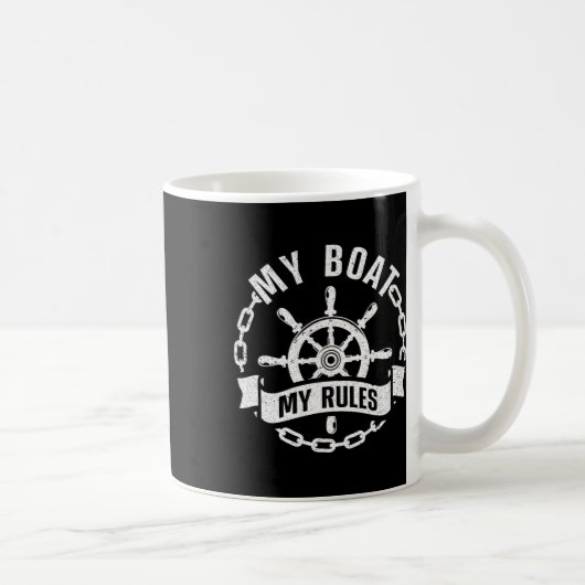 Cooles Boot Kapitän Design Für Männer Frauen Boot Kaffeetasse (Rechts)