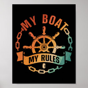 Cooles Boot Kapitän Design für Männer Frauen Boot Poster