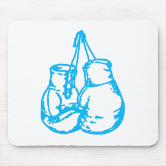 Cooles Boxblau-Zeichen mit Handschuhen Mousepad (Vorne)