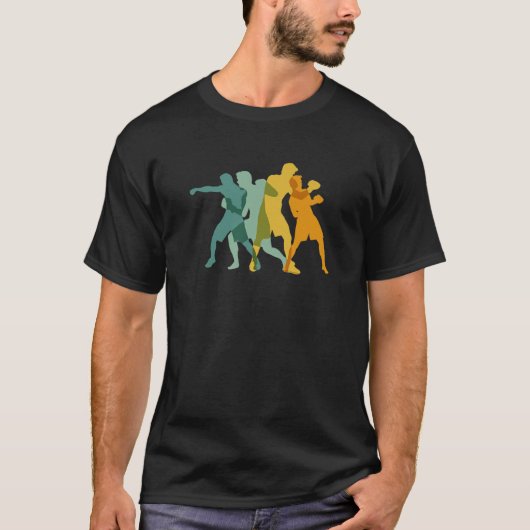 Cooles Boxdesign in Retro-Farben - Boxing T-Shirt (Vorderseite)