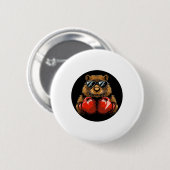 Cooles Boxer-Biber-Design für einen Knockout-Stil Button (Vorne & Hinten)