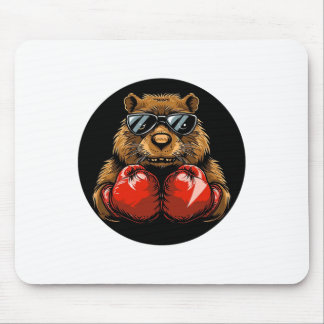 Cooles Boxer-Biber-Design für einen Knockout-Stil Mousepad