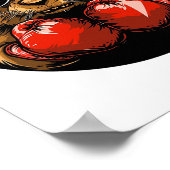Cooles Boxer-Biber-Design für einen Knockout-Stil Poster (Ecke)