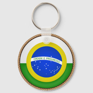 Cooles Brasilien-Flaggen-Siegel Schlüsselanhänger