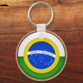 Cooles Brasilien-Flaggen-Siegel Schlüsselanhänger (Vorderseite)
