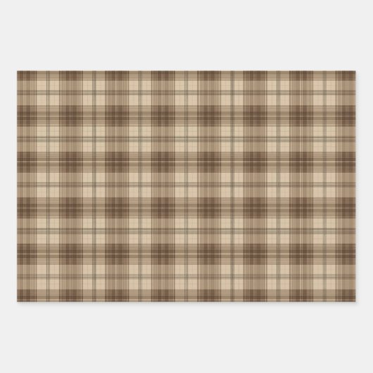 Cooles braunes, kariertes Muster Geschenkpapier Set (Vorderseite)