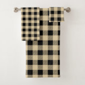 cooles, bräunliches Büffel kariert Badhandtuch Set (Insitu)