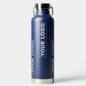 Cooles breites Logo-Muster Navyblau Trinkflasche (Vorderseite)