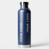 Cooles breites Logo-Muster Navyblau Trinkflasche (links)
