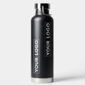 Cooles breites Logo-Muster Schwarz Trinkflasche (links)