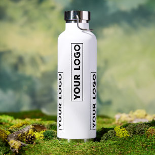 Cooles breites Logo-Muster Weiß Trinkflasche
