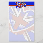 Cooles britisches Flaggenherzendesign Briefpapier (Vorderseite)