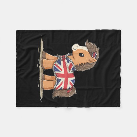 Cooles britisches Pferdekostüm für alle Liebhaber Fleecedecke (Vorderseite (Horizontal))