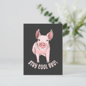 Cooles Bro Funny Pig bleibe Postkarte (Stehend Vorderseite)