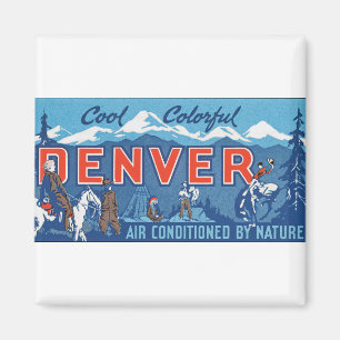 Cooles buntes Denver Magnet